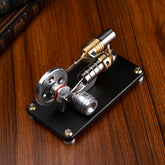 Titanium alloy piston single-cylinder Stirling engine with metal cylinder